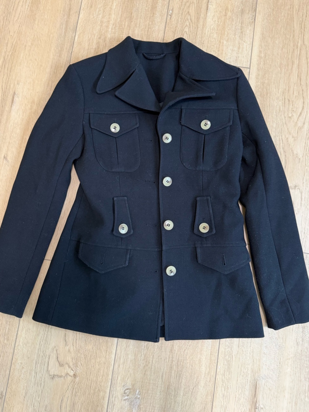 & Other Stories Black Structured Button-Front Jacket